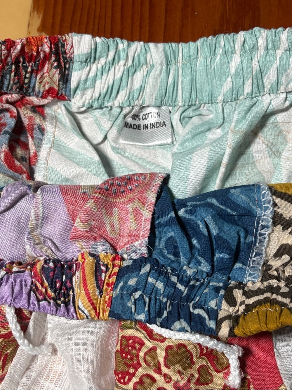 Ashley Taylor Sample Patchwork Shorts One Size Boho Cotton Festival - Picture 4 of 4